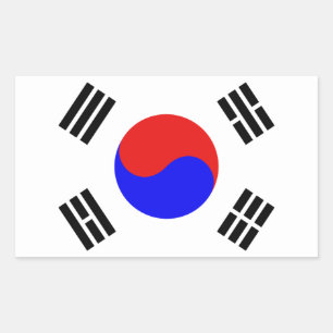 Südkoreanische Flagge Rechteckiger Aufkleber
