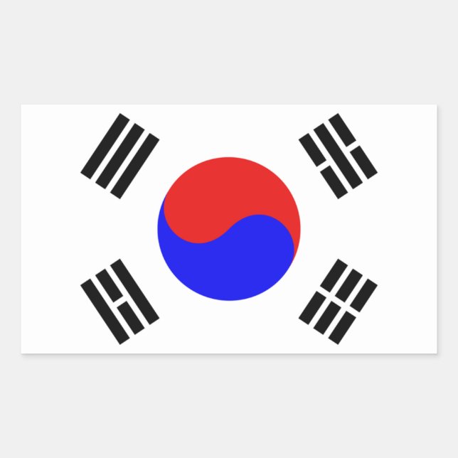 Südkoreanische Flagge Rechteckiger Aufkleber (Vorderseite)