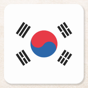 Südkoreanische Flagge Rechteckiger Pappuntersetzer