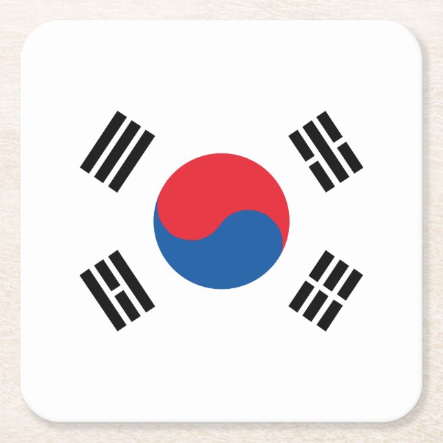 Südkoreanische Flagge Rechteckiger Pappuntersetzer (Vorderseite)