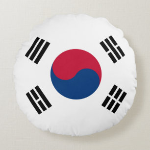 Südkoreanische Flagge Rundes Kissen
