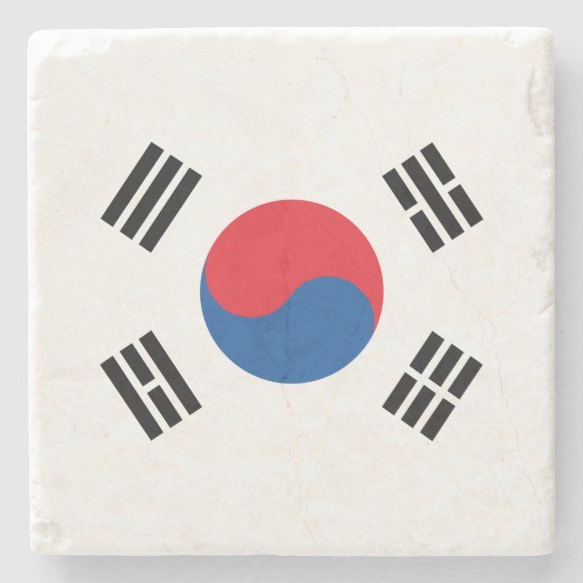 Südkoreanische Flagge Steinuntersetzer (Vorderseite)