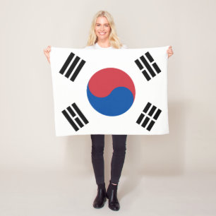 Südkoreanische Flagge Südkoreanisches Patriotisc Fleecedecke