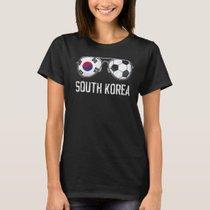 Südkoreanische Flagge und Fußball-Sunglass Südkore T-Shirt