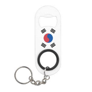 Südkoreanische Flagge Weißes blaues Patriotikum Mini Flaschenöffner