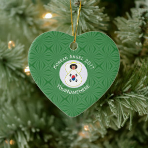 Südkoreanische Flaggen Engel Jahr mit deinem Namen Keramik Ornament