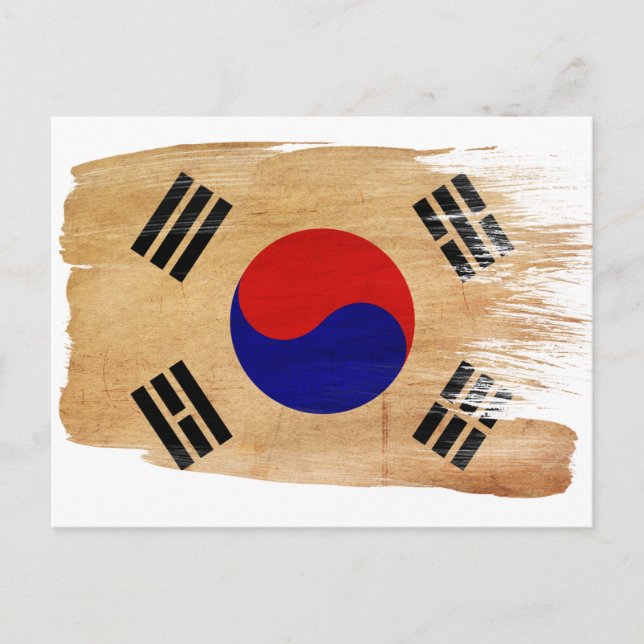 Südkoreanische Flaggen-Postkarten Postkarte (Vorderseite)