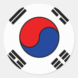 Südkoreanische Flaggen-T - Shirts und Geschenke Runder Aufkleber