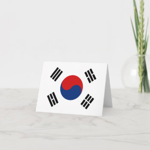 Südkoreanische Flaggennotiz Karte