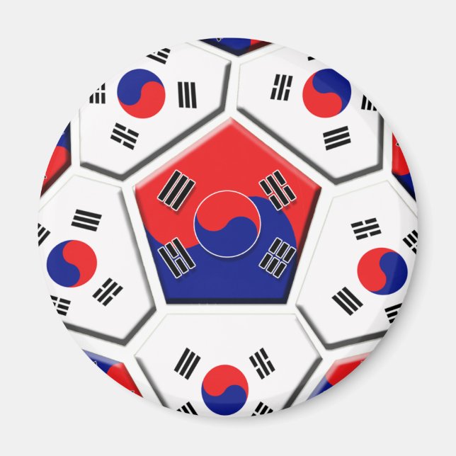 Südkoreanische Fußballflagge - Geschenke aus Korea Magnet (Vorne)