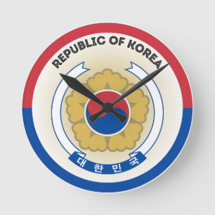 Südkoreanische Nationalen Emblemzirkel Runde Wanduhr