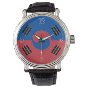 Südkoreanische Nationalflagge Elegant Patriotic Armbanduhr