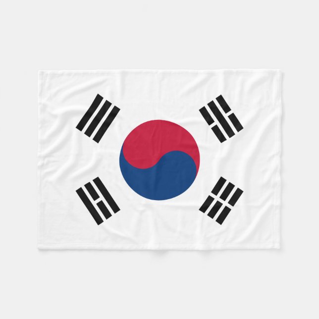 Südkoreanische Nationalflagge Fleecedecke (Vorderseite (Horizontal))