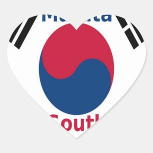 Südkoreanische Nationalflagge: Koreanischer Taegeu Herz-Aufkleber