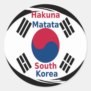 Südkoreanische Nationalflagge: Koreanischer Taegeu Runder Aufkleber
