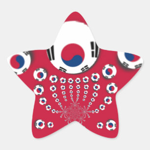 Südkoreanische Nationalflagge: Koreanischer Taegeu Stern-Aufkleber