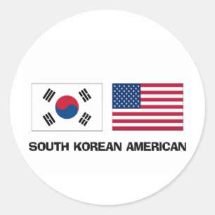 Südkoreanischer Amerikaner Runder Aufkleber