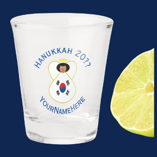 Südkoreanischer Engel Hanukkah Flagge Personalisie Schnapsglas