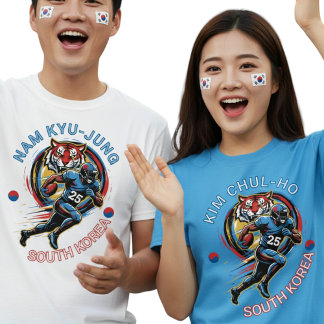 Südkoreanischer Fußball-Tiger-Athlet Dynamische Gr T-Shirt