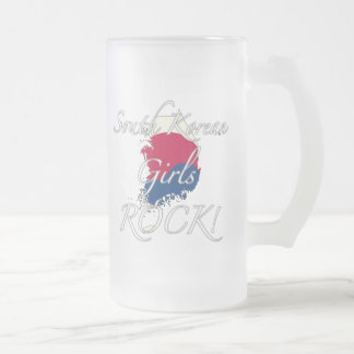 Südkoreanischer Mädchen-Felsen! Mattglas Bierglas