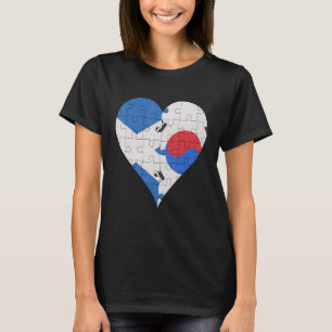 Südkoreanisches Flaggenherz T-Shirt