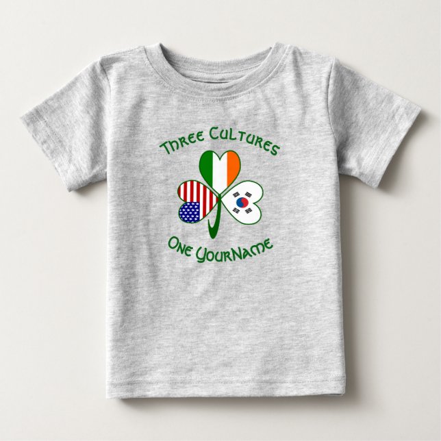 Südkoreanisches irisches Kleeblatt Baby T-shirt (Vorderseite)