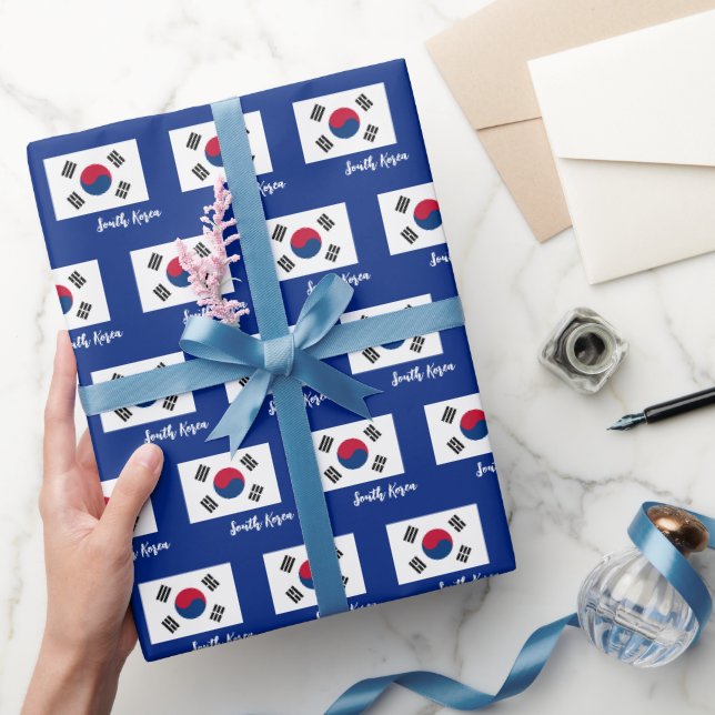 Südkoreanisches Wrapping Paper, koreanische Flagge Geschenkpapier (Schenken)