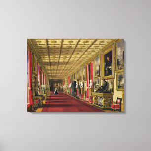 Südkorridor, Windsor Schloss, 1838 (chromolitho) Leinwanddruck