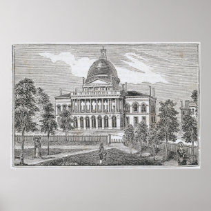 Südliche Ansicht des Staats-Hauses in Boston Poster