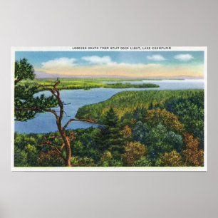 Südliche Ansicht von See vom Spalte-Felsen-Licht Poster