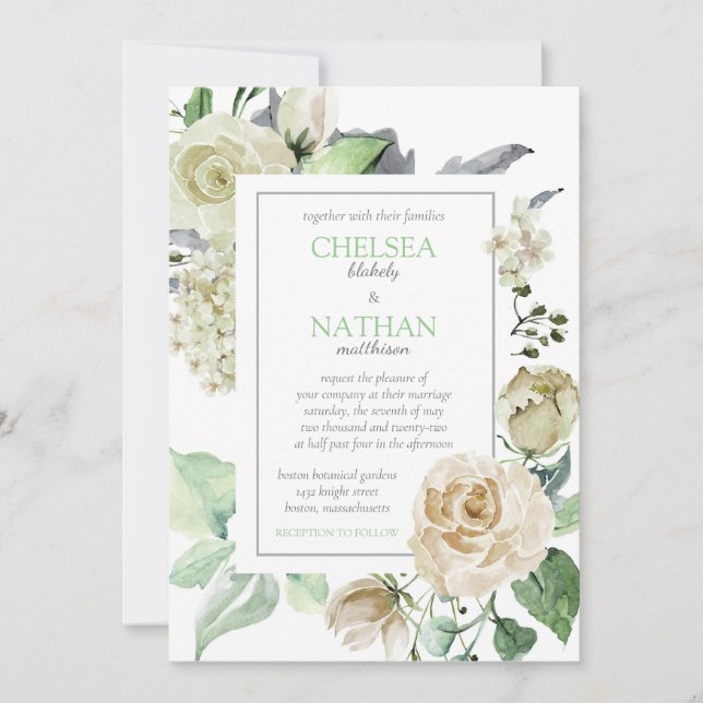 Südliche Blüten Einladung (Vorderseite)