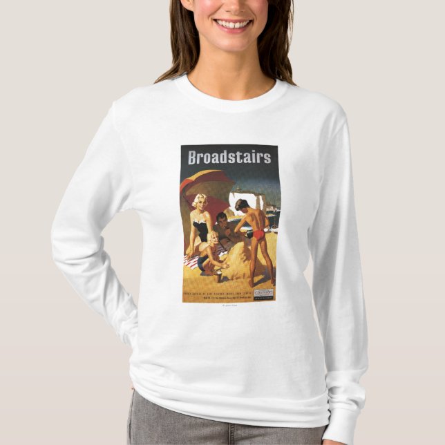 Südliche britische Eisenbahn-Familie auf Strand T-Shirt (Vorderseite)
