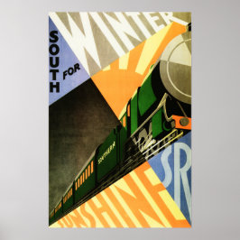 Südliche Eisenbahn Vintages Art Deco Poster