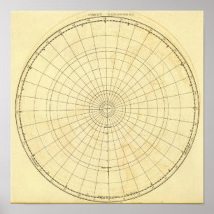 Südliche Hemisphäre-Kontur Poster