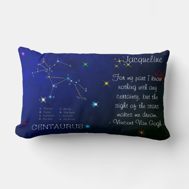 Südliche Hemisphäre Sternbild Centaurus Lendenkissen (Vorderseite)