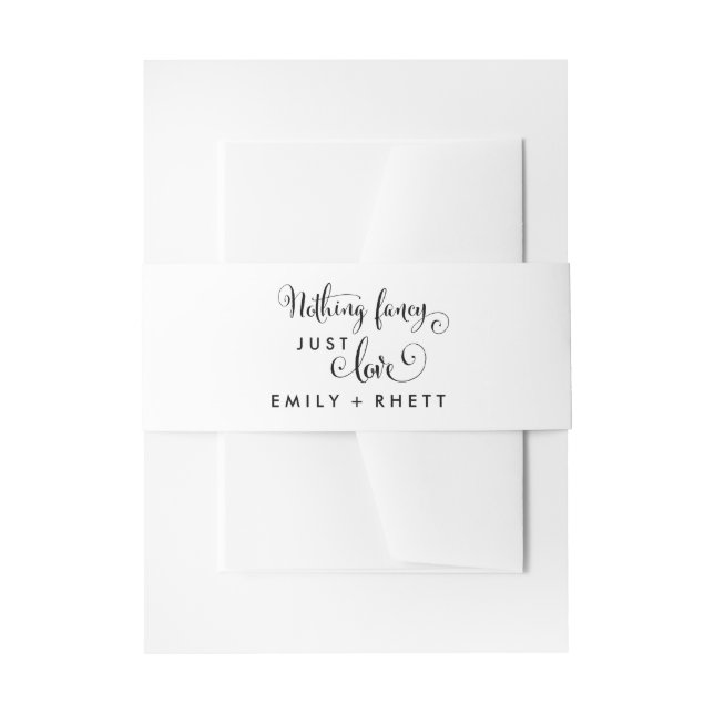 Südliche Kalligraphie Nichts Extravagant nur Liebe Einladungsbanderole (Vorderseite Beispiel)