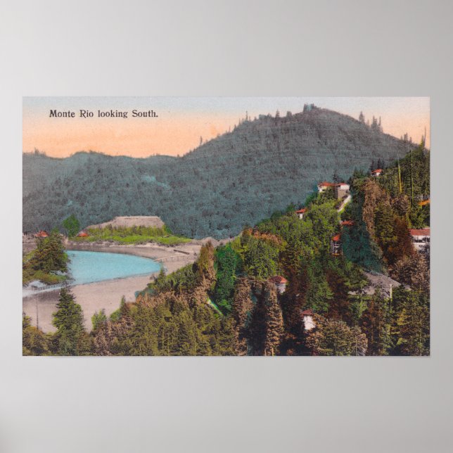 Südliche Luftaufnahme von Monte Rio Poster (Vorne)