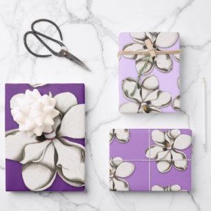 Südliche Magnolien-Blumen gemusterte Geschenkpapie Geschenkpapier Set