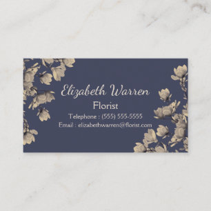 Südliche Magnolien u. blauer Mitternachtsflorist Visitenkarte