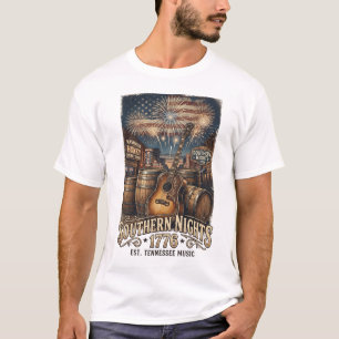 Südliche Nächte 1776 Nashville Gitarre Whiskey. T-Shirt