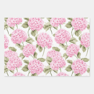 Südliche rosa Hortensien-Geschenkpapier Geschenkpapier Set