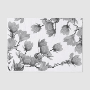 Südliche schwarze u. weiße Magnolien-Blumen Seidenpapier