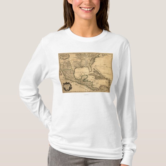 Südliche Staat- und Mittelamerika-Karte T-Shirt (Vorderseite)