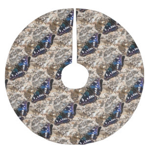 Südliche Weiße Admiral Blauer Schmetterlingsmalere Polyester Weihnachtsbaumdecke
