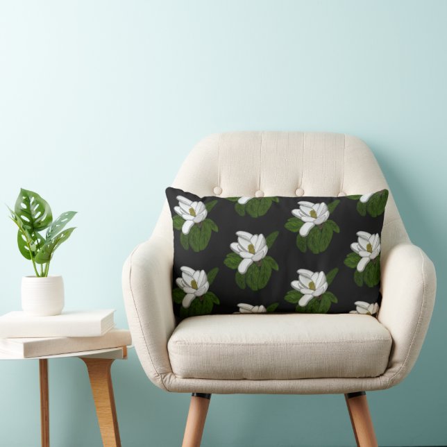 Südliche Weiße Magnolia Kunstwerk Kissen (Stuhl )