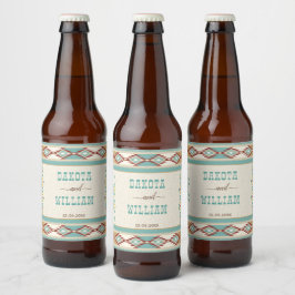 Südliche Western Boho Stammeshochzeit personalisie Bierflaschenetikett