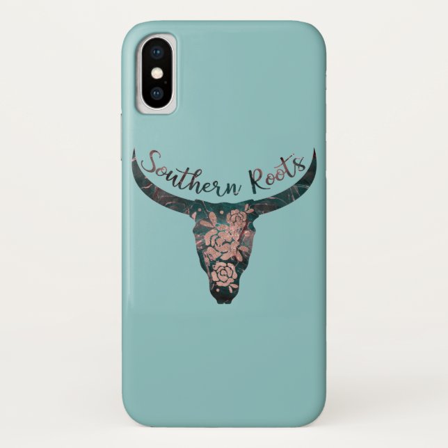 Südliche Wurzeln Land Longhorn Rosa & Grün Case-Mate iPhone Hülle (Rückseite)