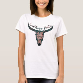 Südliche Wurzeln Land Longhorn Rosa & Grün T-Shirt