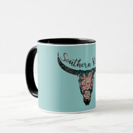 Südliche Wurzeln Land Longhorn Rosa & Grün Tasse