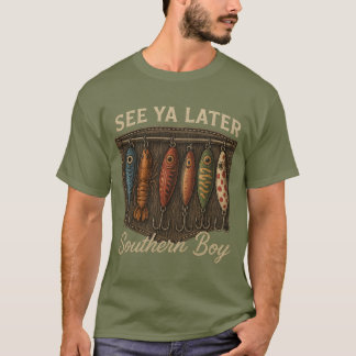 Südlicher Jungen-Angler mit rustikaler Jagd T-Shirt
